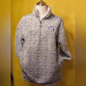 Simply Southern Cream Sherpa Jacket with Logo Patch